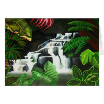 Jungle Waterfall Wilderness Acrylic Painting