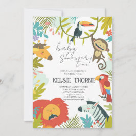 Jungle Wildlife Baby Shower Inbjudningar