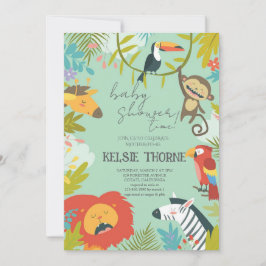 Jungle Wildlife Baby Shower Inbjudningar