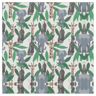 Jungle Zebra Elephant Giraffe Safari Animals Tyg
