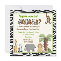 Jungle zebra safari barns födelsedag party