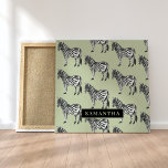 Jungle Zebra Vild Mönster & Personlig Namn Canvastryck<br><div class="desc">Jungle Zebra Vild Mönster & Personlig Namn</div>