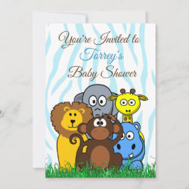 Jungle Zoo Animals Baby Shower-inbjudan Inbjudningar