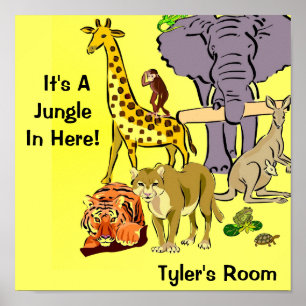 Jungle, Zoo Animals Poster