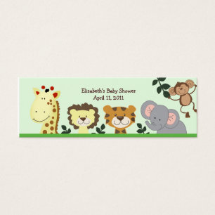 Jungle Zoo Party Shower / Birthday Favoritag Tagg Litet Visitkort