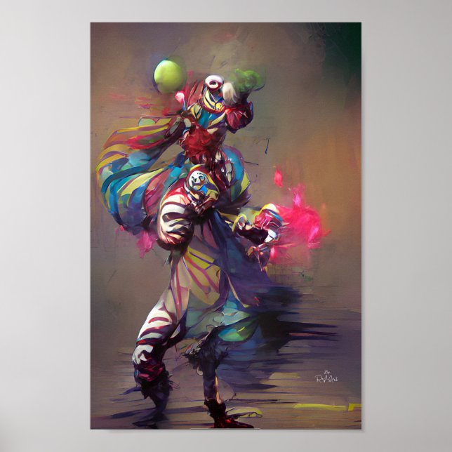 JUNGLER CLOWN-illustration av fantasi poster (Framsidan)
