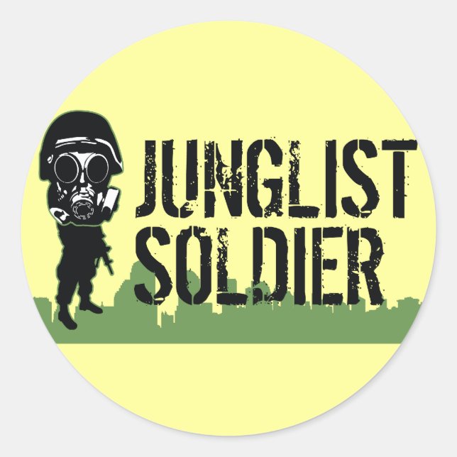 Junglist Soldier Runt Klistermärke (Framsida)