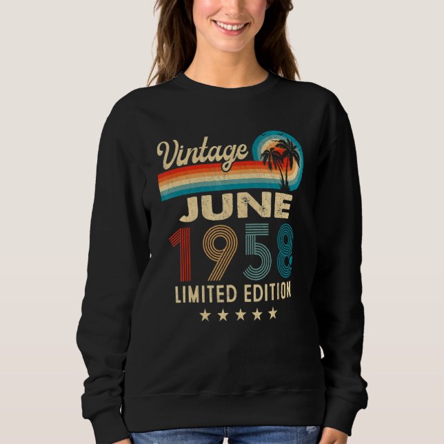 Juni 1958 64:e födelsedag Vintage T Shirt (Framsida)