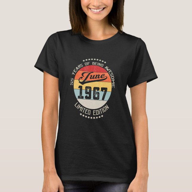 Juni 1967 55:e födelsedagen 55 år efter Fantastisk T Shirt (Framsida)