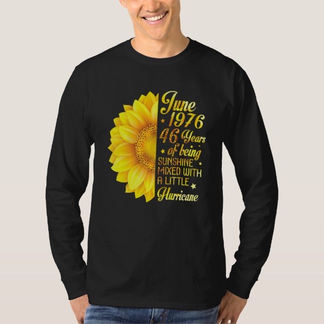 juni 1976 Solrosblandningar 46 år T Shirt (Framsida)