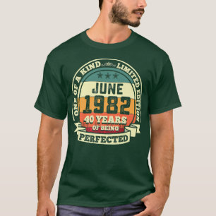 Juni 1982 40:e födelsedagen: 40 år per dag t shirt