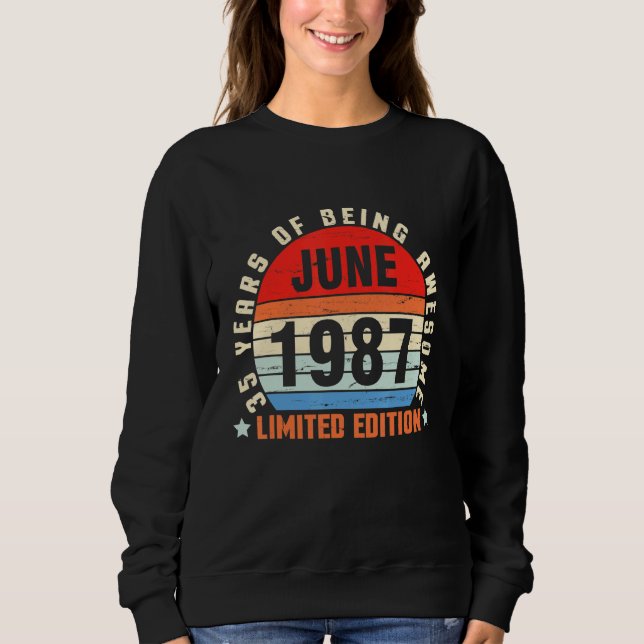 Juni 1987 Födelsedag 35 år efter Fantastisk T Shirt (Framsida)