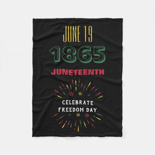 Juni 19 1865 Junttonde svart historikfyrverkerier Fleecefilt (Framsidan)