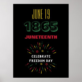 Juni 19 1865 Junttonde svart historikfyrverkerier Poster