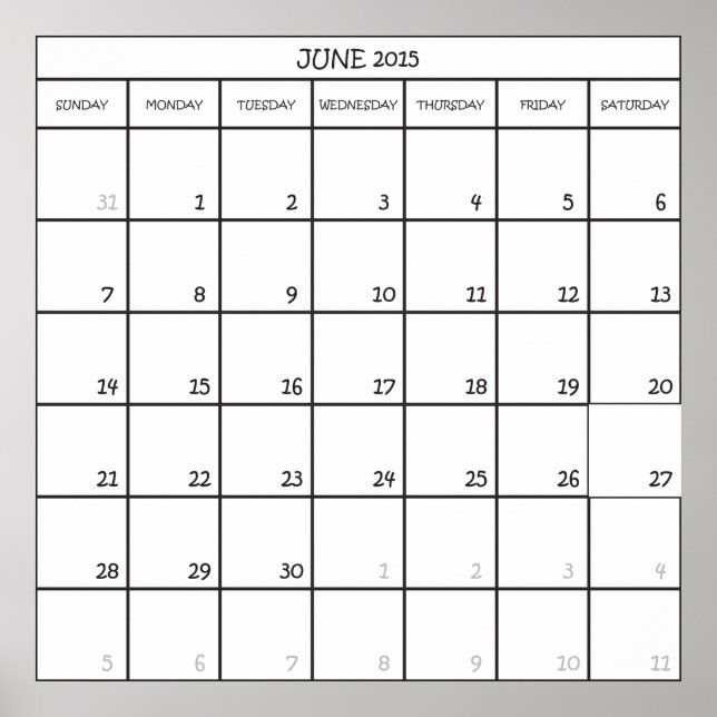 JUNI 2015 PLANERARKALENDER POSTER (Framsidan)