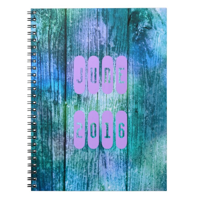 Juni 2016 Lila Turcoise Month Notebook Anteckningsbok Med Spiral (Framsidan)