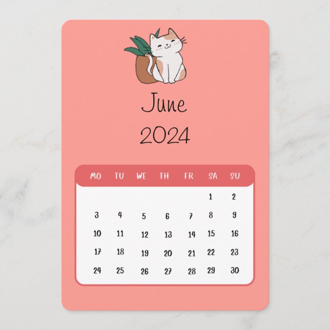 Juni 2024 Kalender över Ensamer och anläggningar Meny (Framsida)