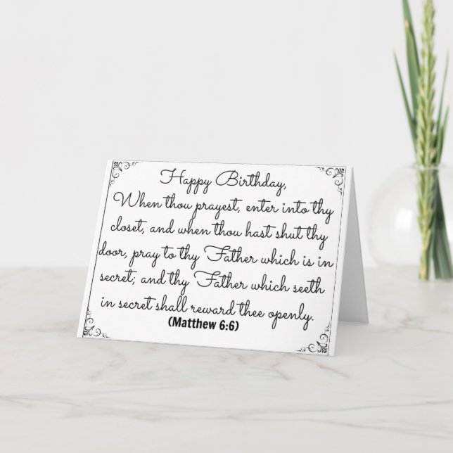 Juni 6 Bible Birthday card med Matthew verse Kort (Framsida)