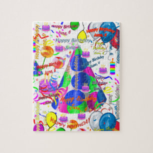 Juni, 6 Birthday Jigszle Puzzle Pussel