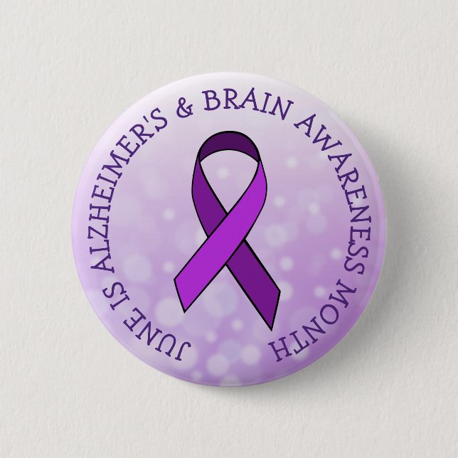 Juni är Alzheimers och Brain Awareness Month Knapp (Framsida)