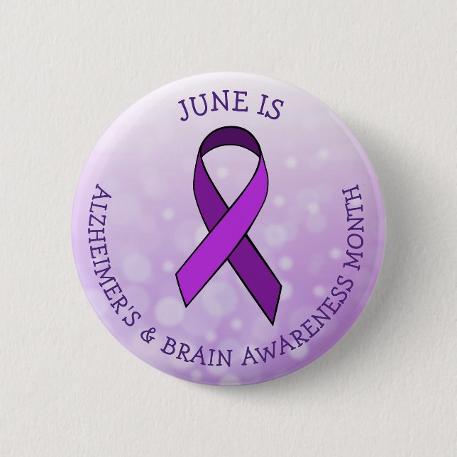 Juni är Alzheimers och Brain Awareness Month Knapp (Framsida)