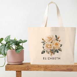 Juni Birth Month Flower Personlig Gift för henne Jumbo Tygkasse
