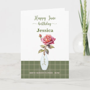 Juni Birthday Birthday Month Flower Ro Kort