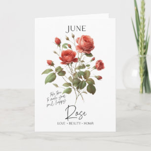 Juni Birthday Birthday Month Flower Ro Kort