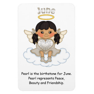 Juni Birthstone Angel Black Premium Magnet