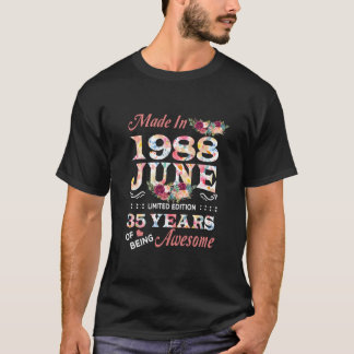 Juni blomstrade 1988 35 år av att vara Fantastisk T Shirt