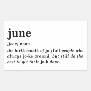 Juni Definition Födelsedag Rektangulärt Klistermärke