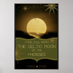 Juni ~ den Celtic fullmånen av hästarna Poster