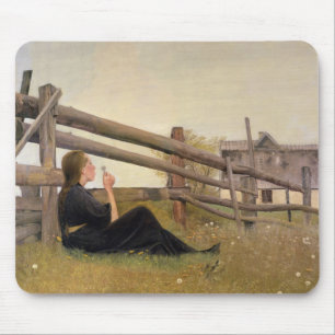 Juni. Flicka som blåser maskrosfrö, 1899 Musmatta