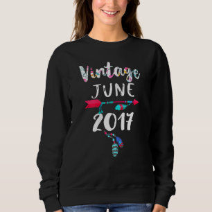 Juni Flickor 2017 Femte födelsedagen, 5 år gammal T Shirt