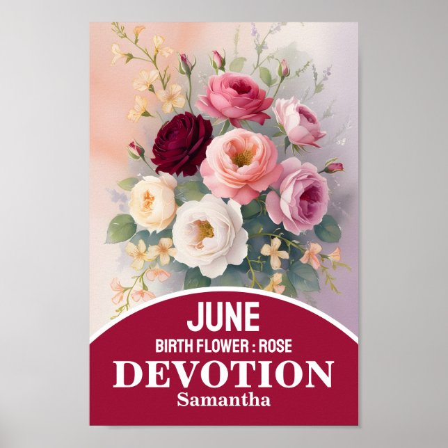 Juni: Flower Christian Wall Art Poster (Framsidan)