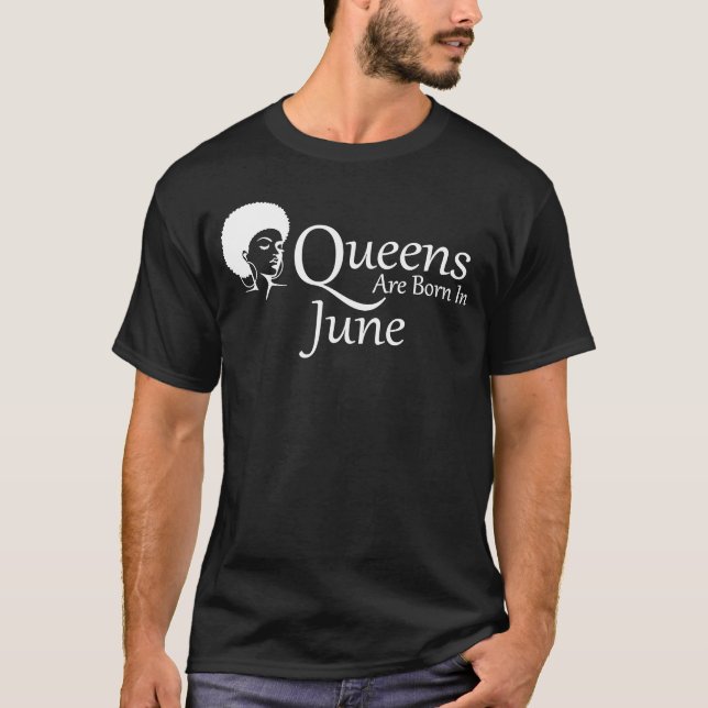 Juni-födelsedag för svarta kvinnor Afro American G T Shirt (Framsida)