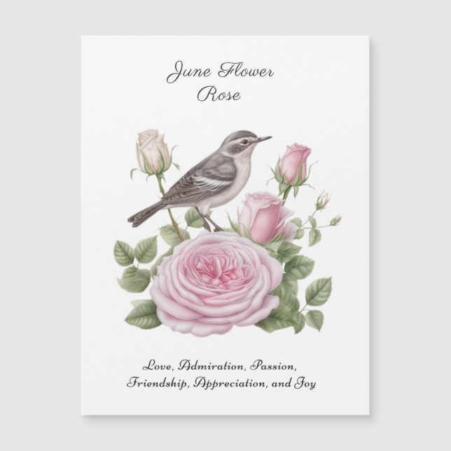 Juni Födelsemånad Flower Ro Elegant Birthday (Framsida)