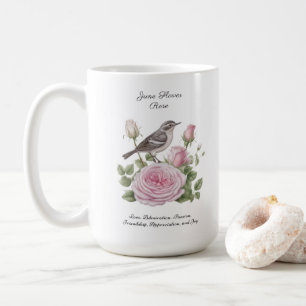 Juni Födelsemånad Flower Ro Elegant Birthday Kaffemugg