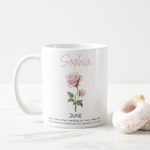 Juni Personlig Födelsedagsblomma Kaffemugg