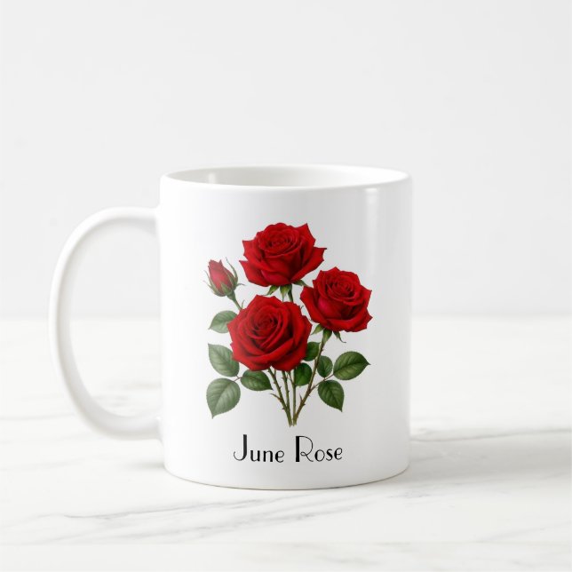 Juni Ros Blommor Kaffemugg (Vänster)