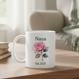 Juni Ros Födelsedagsblomma för Nana med år Kaffemugg