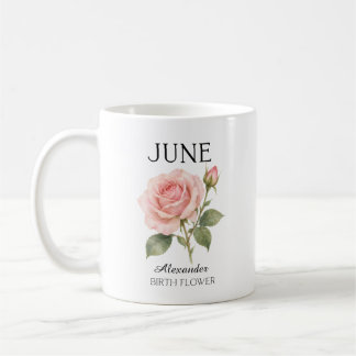 Juni Ros Födelsedagsblomma Kaffemugg