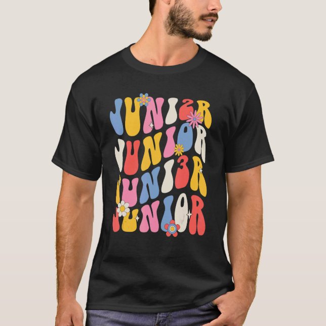 Junior 2030 Retro Groovy Graduation Senior Class o T Shirt (Framsida)