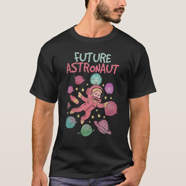 Junior Astronaut Astronomy Space Planets future as T Shirt (Framsida)