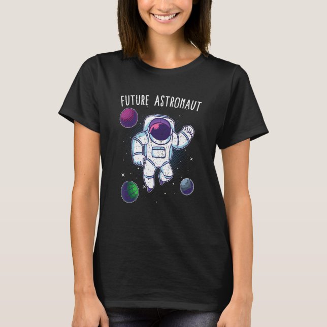Junior Astronaut Space Planets Astronomi Future T Shirt (Framsida)