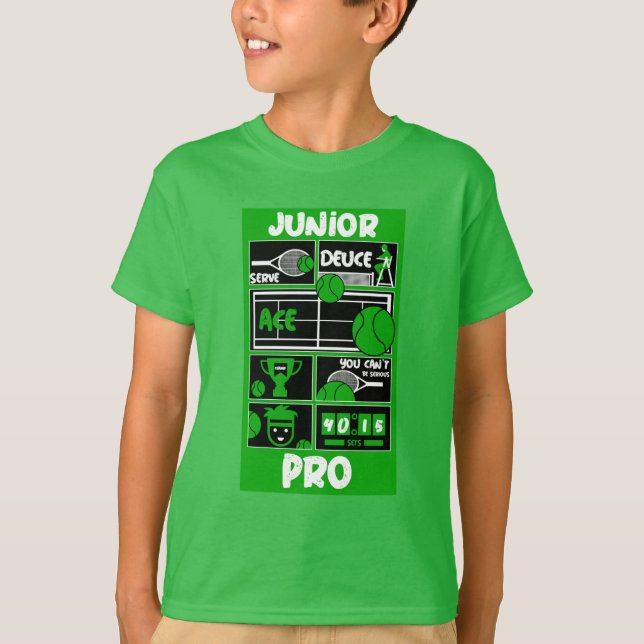 Junior Boy Tennis Player T-Shirt (Framsida)
