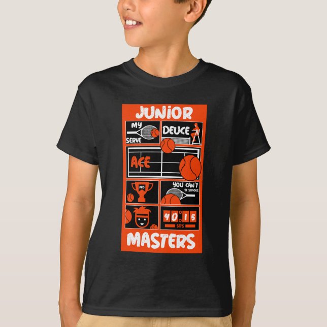 Junior Boys Tennis Player T Shirt (Framsida)