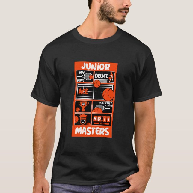 Junior Boys Tennis Player T Shirt (Framsida)