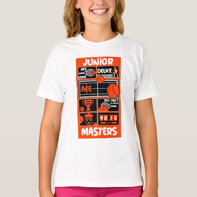 Junior Boys Tennis Player T Shirt (Framsida)