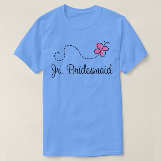 Junior Bridesmaid Bröllop Girls Brudens sida T Shirt (Design framsida)